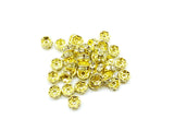 Spacer, Rondelle, 7mm Golden, Clear Rhinestone, 12 Pieces  | 閃石隔珠, 7mm金色, 透明水鑽, 12個