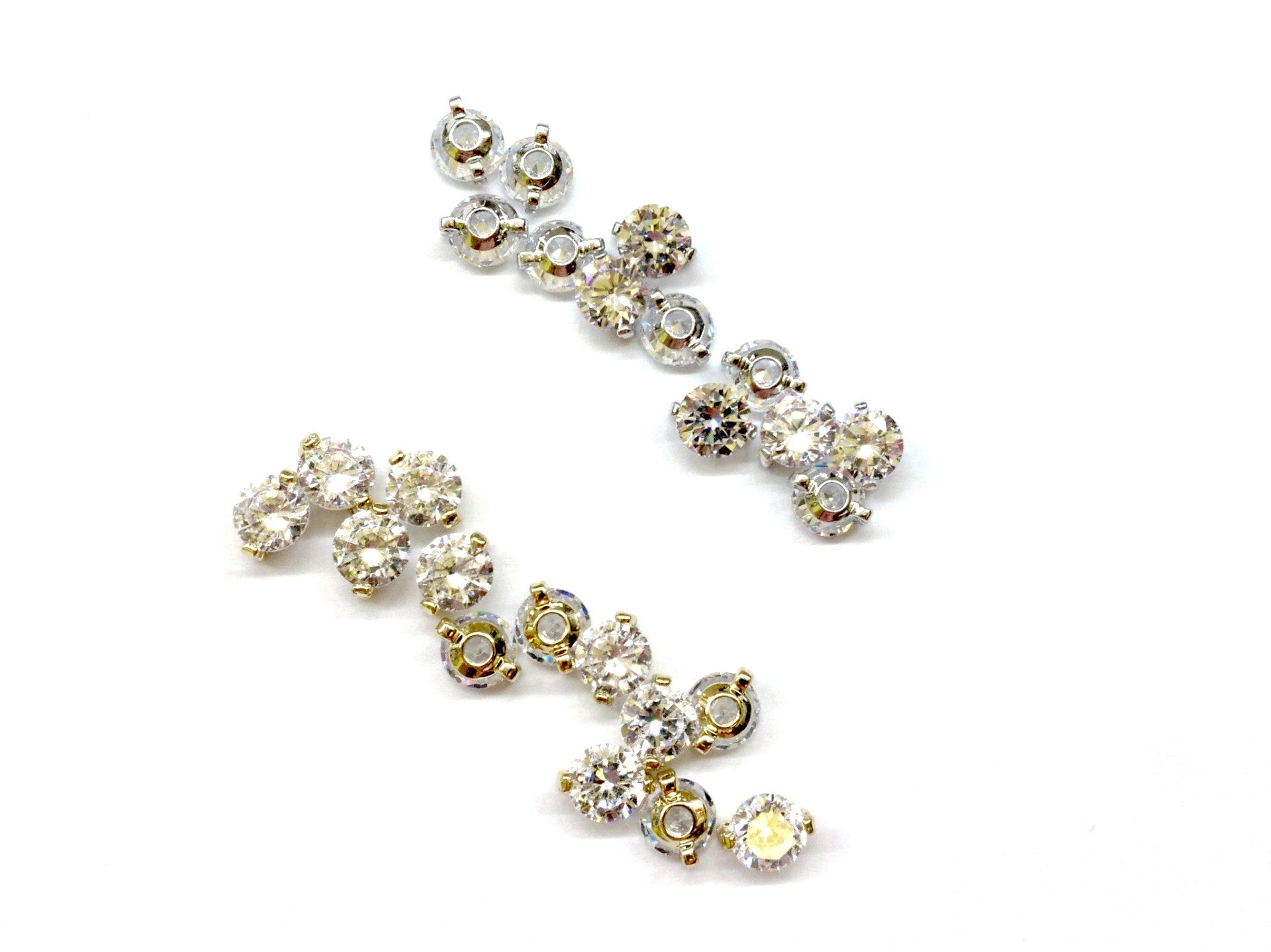 Cubic Zirconia Link, 6mm, 2 Pieces Per Pack - amakeit bead 天富