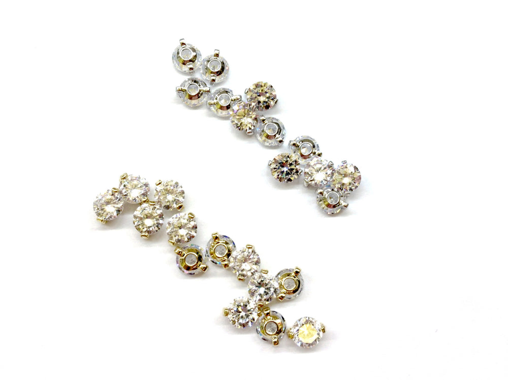 Cubic Zirconia Link, 6mm, 2 Pieces Per Pack - amakeit bead 天富