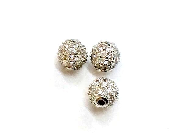 Cubic Zirconia Brass Beads, 5mm, Round, 1 Pc | 方晶鋯石銅珠, 5mm, 圓, 1個