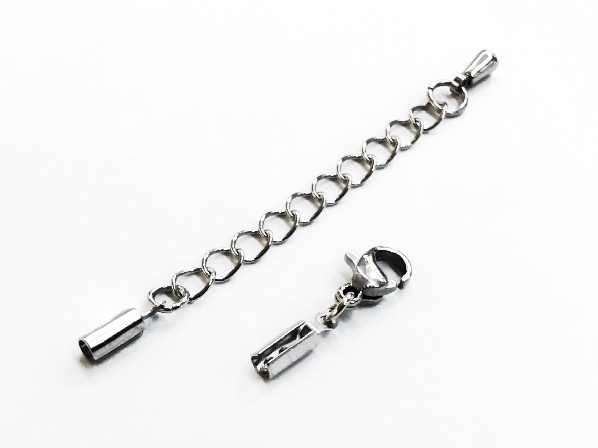 繩尾扣, 不鏽鋼, 1.5mm/2mm繩用, 2套