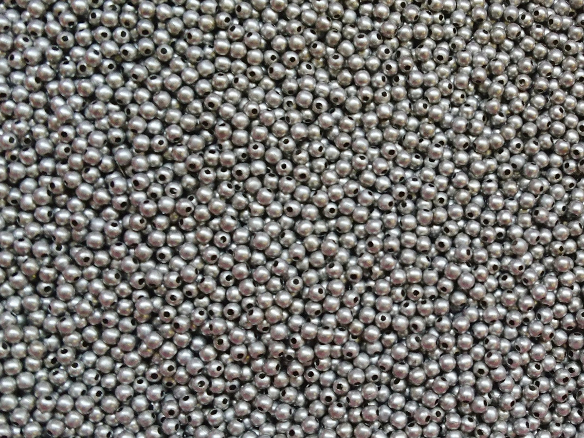 Brass Bead, 2.4mm, Round, 288 Pieces Per Pack - amakeit bead 天富