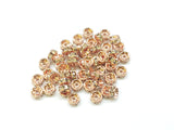 3x7mm Rhinestone Rondelle Spacer Beads, Clear rhinestones, 12 Pieces - amakeit bead 天富