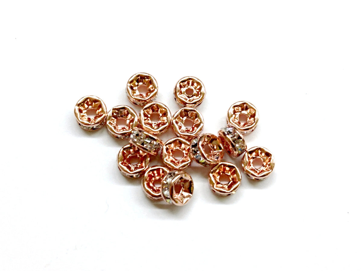 Rhinestone Spacer, 2.5x5mm Rondelle, 16 Pieces Per Pack - amakeit bead 天富
