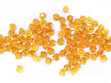 Bicone Glass Bead, 3mm, Orangish Yellow, 144 pcs | 雙尖水晶玻璃, 3mm, 橙黃, 144粒