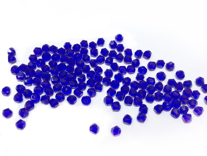 雙尖水晶玻璃, 4mm, 深藍, 144粒